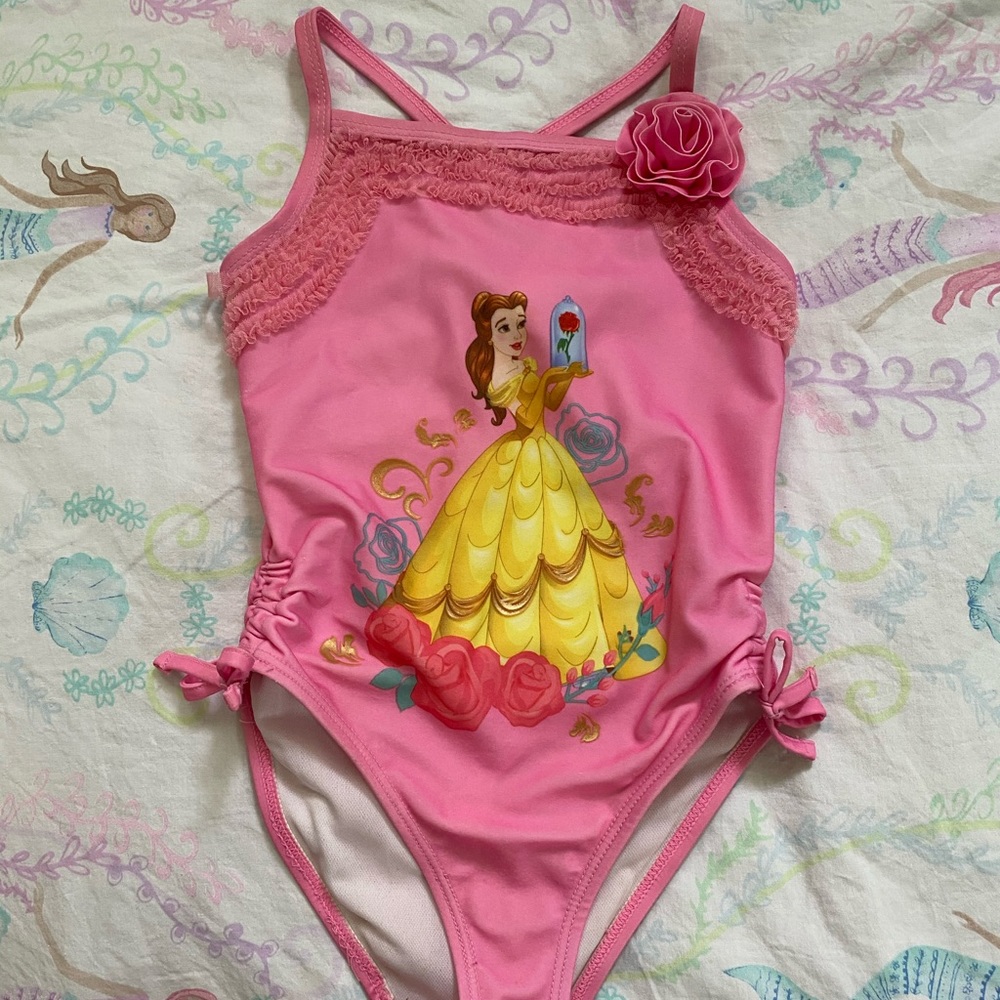 Disney store belle pink swim suit
